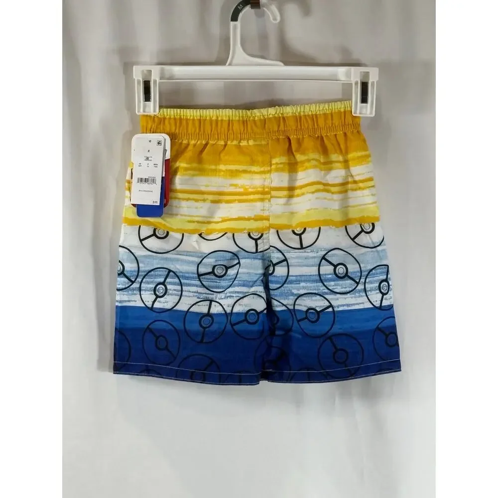 Pokemon Boy's Swim Trunks, Yellow/Navy, Size S, NWT